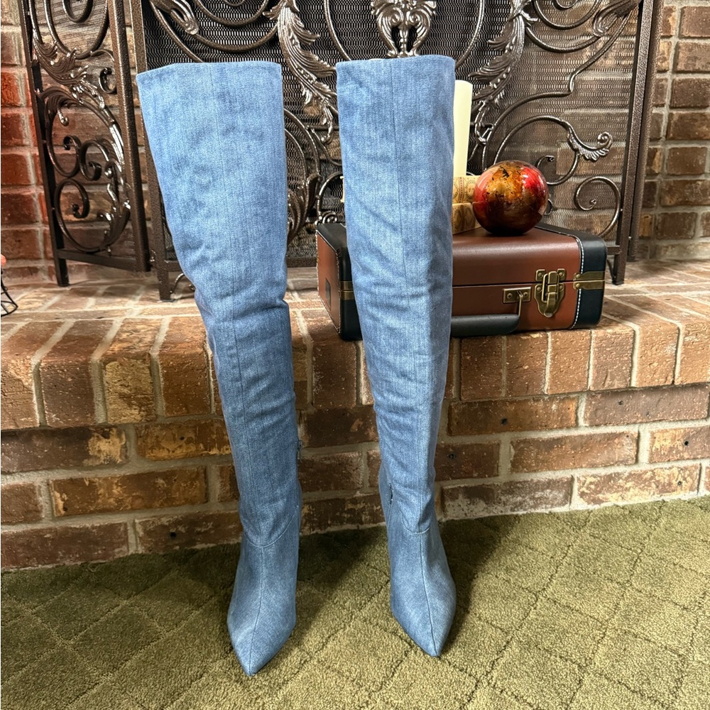 Guess Light Blue Over-the-Knee Boots